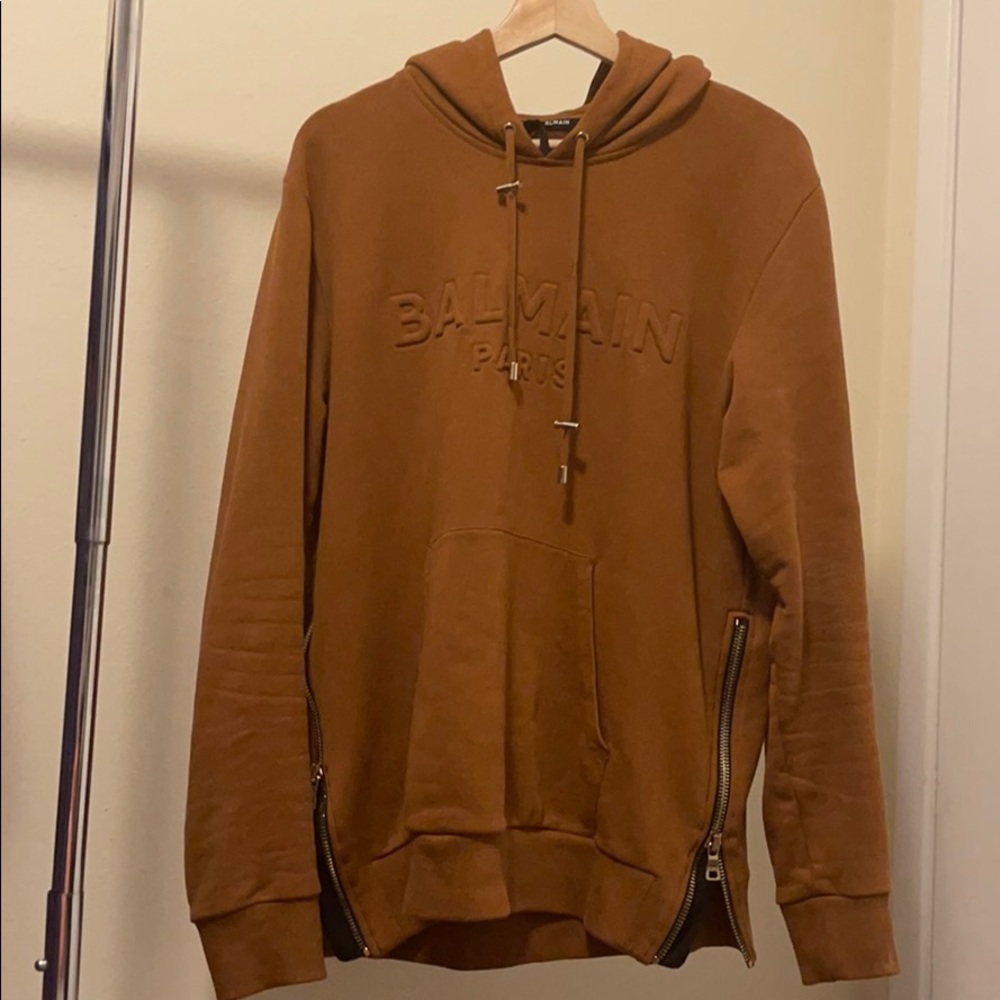 Balmainpull over hoodie With side zippers L fits M